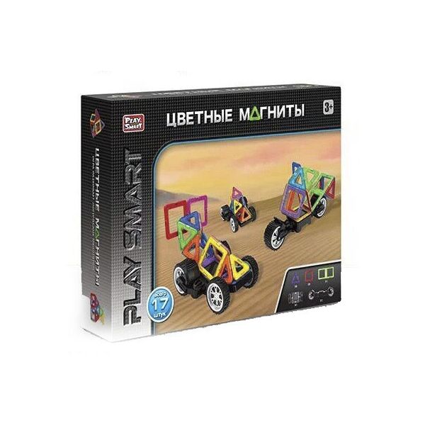 

Конструктор Play Smart 2476 МАГНИТНЫЙ - Машинки - 29 моделей (17 дет.)