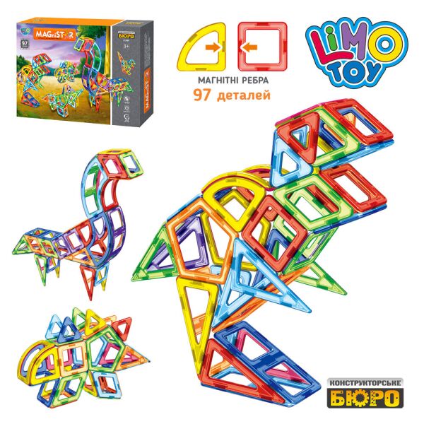 

Конструктор LIMO TOY 2003 магнитный - Динозавры (97 дет.)