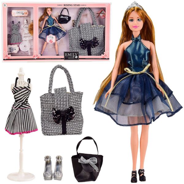 

Кукла шарнирная "Emily" QJ Toys QJ096A с сумочкой и аксессуарами, 29 см