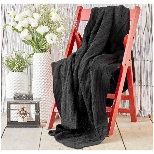 Плед вязанный Karaca Home. Sofa siyah-130х170