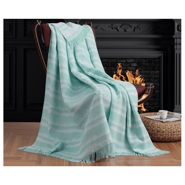 

Плед хлопковый Eponj Home. Buldan Keten Desibel su yesil-170х220