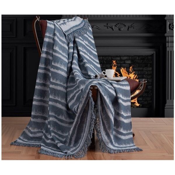 

Плед хлопковый Eponj Home. Buldan Keten Desibel petrol-170х220