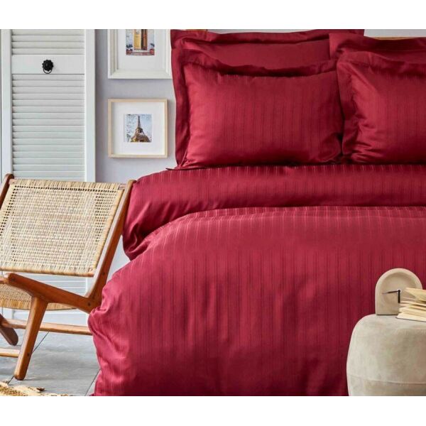 

Постельное белье Karaca Home. Сатин Charm bold bordo-Евро