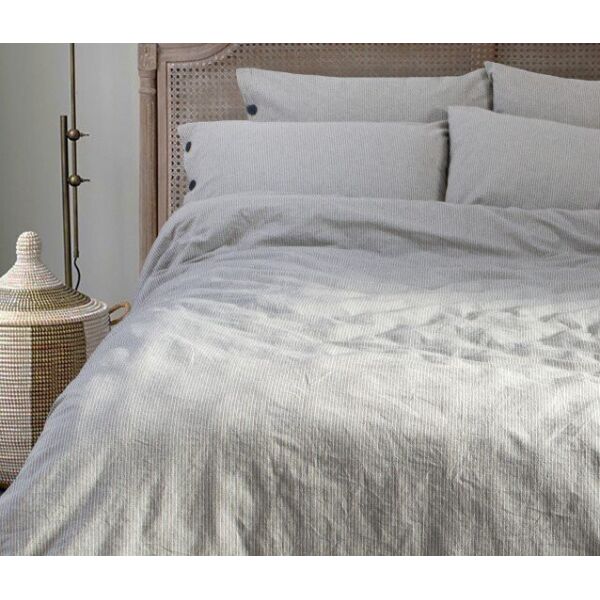 

Постельное белье Lotus. Washed cotton Pinstripe antracite -Евро