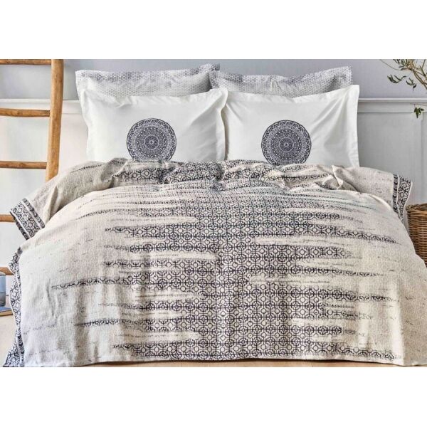 

Постельное белье с покрывалом Karaca Home. Calipso indigo-Евро