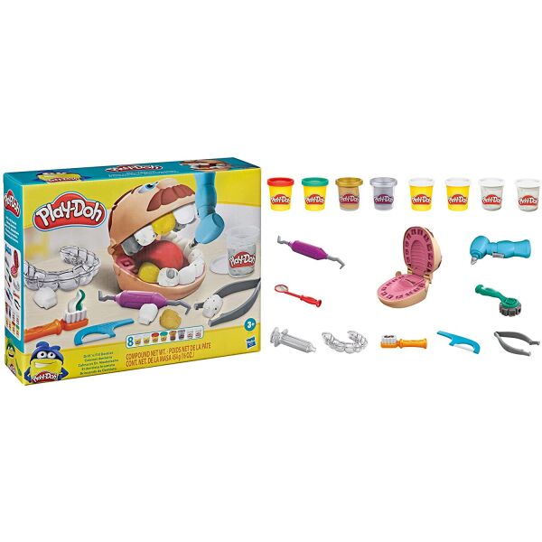 

Набор Стоматолога 10 иструметов и 8 банок Play-Doh Dentist Hasbro F1259