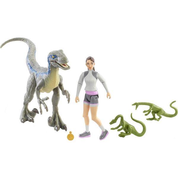 

Фигурки Ясмина Яз и Велоцераптор С Малышами Коми Jurassic World Yasmina Yaz Velociraptor Mattel HBY64