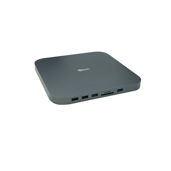 

USB-хаб Qitech Type-C 6 в 1 Aluminum со слотом для SATA HDD/SDD Space Grey