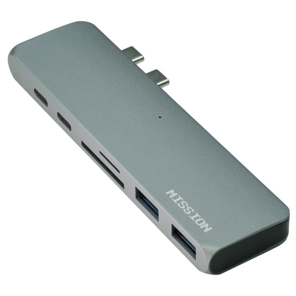 

USB C хаб MISSION Aluminum Type-C Hub Type-A HDMI 4K MicroSD SD адаптер, переходник для Apple MacBook Space Gray
