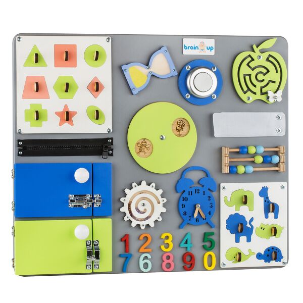 

Бизиборд BrainUp Smart Busy Board настольная развивающая игра доска из 25 деталей M50*60 см (6004_2)