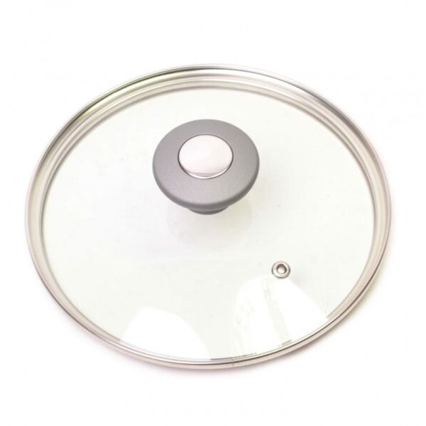 

Крышка стеклянная Kamille 28см с металлическим ободком KM-0826GR