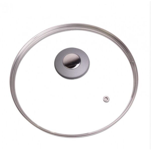 

Крышка стеклянная Kamille 20см с металлическим ободком KM-0822GR