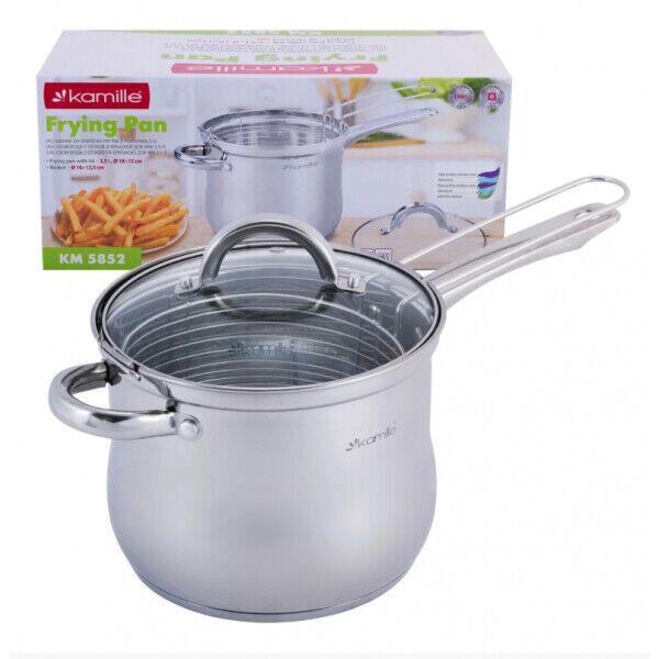 

Кастрюля-фритюрница Kamille Ø18*15см 3,5л из нержавеющей стали KM-5852
