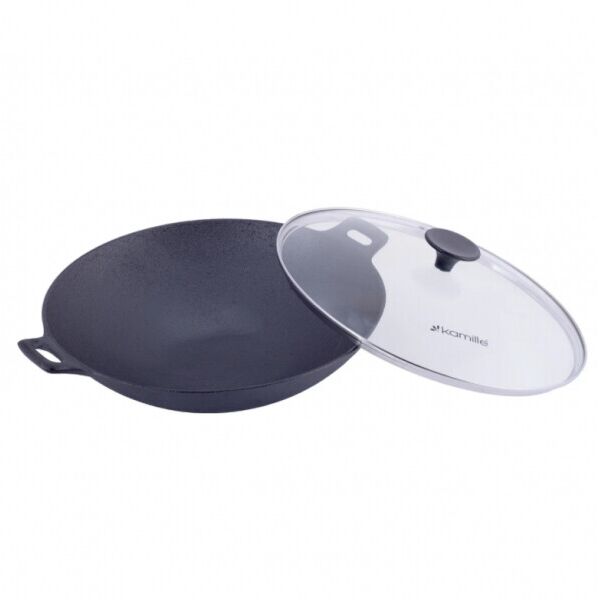 

Wok 30см со стеклянной крышкой Kamille для индукции и газа KM-4814V