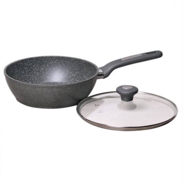 

Сотейник Kamille 26см из литого алюминия с гранитным покрытием и крышкой KM-4276GR