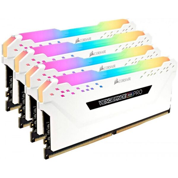 

CORSAIR VENGEANCE 32GB (4x8GB) DDR4 DRAM 3600MHz C18 MEMORY KIT WHITE (CMW32GX4M4C3600C18W)