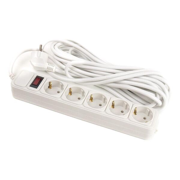 

Фильтр питания PowerPlant JY-1056/7 (PPSA10M70S5B) 5 розеток, 7 м, белый, коробка