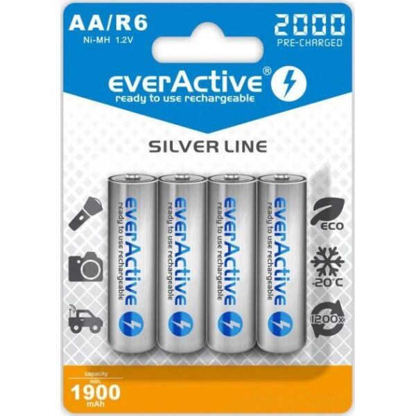 

Аккумулятор everActive AA/HR06 Ni-MH 2000mAh BL 4шт