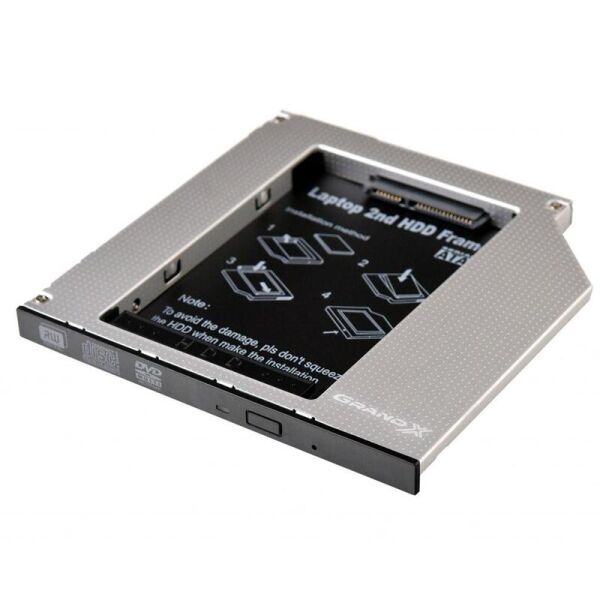 

Адаптер Grand-X для подключения HDD 2.5" в отсек привода ноутбука SATA/SATA3 Slim 9.5мм (HDC-24N)