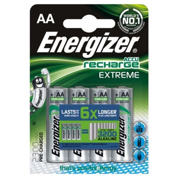 

Аккумуляторы Energizer Recharge Extreme AA/HR06 LSD Ni-MH 2300 mAh BL 4шт