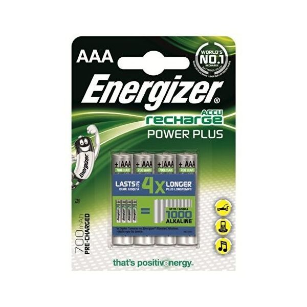 

Аккумуляторы Energizer Recharge Power Plus AAA/HR03 LSD Ni-MH 700 mAh BL 4шт