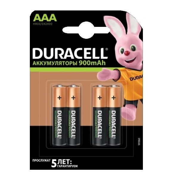 

Аккумулятор Duracell Recharge DX2400 LSD Ni-MH AAA/HR03 900 mAh BL 4шт
