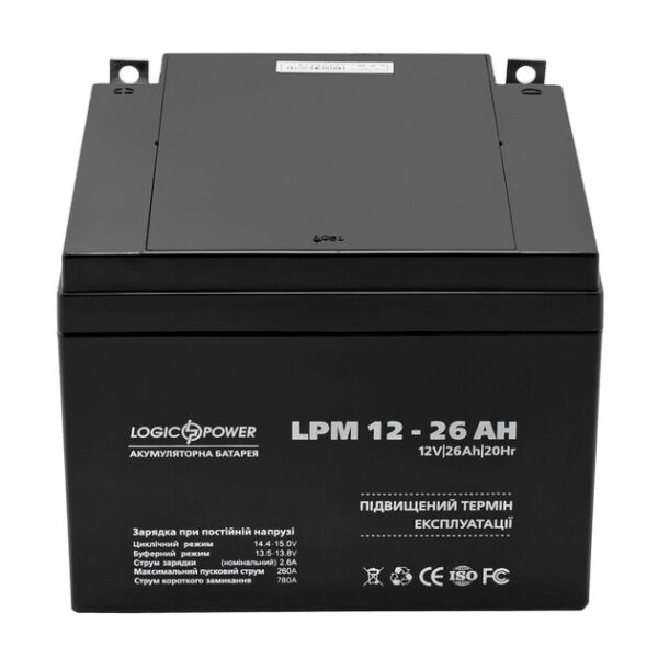 

Аккумуляторная батарея LogicPower LPM 12V 26AH (LPM 12 - 26 AH) AGM
