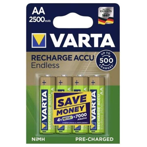 

Аккумулятор Varta Rechargeable Accu Endless AA/HR06 Ni-MH 2500 mAh BL 4шт