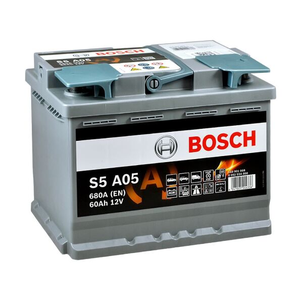 

Автомобильный аккумулятор BOSCH AGM (S5A 050) 60Ah 680A R+