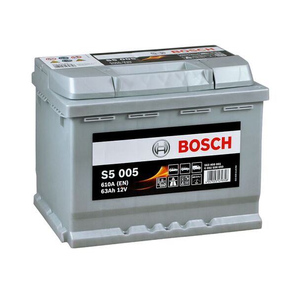 

Автомобильный аккумулятор BOSCH (S50 050) 63Ah 610A R+