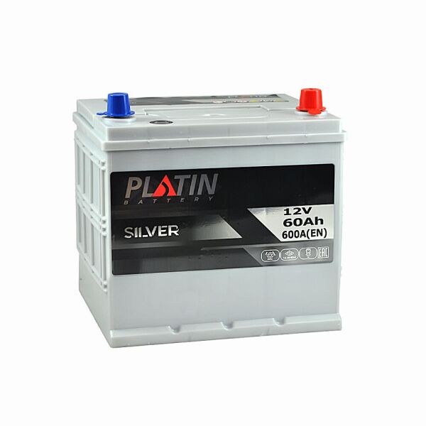 

Автомобильный аккумулятор PLATIN Silver Asia SMF 60Ah 600A R+