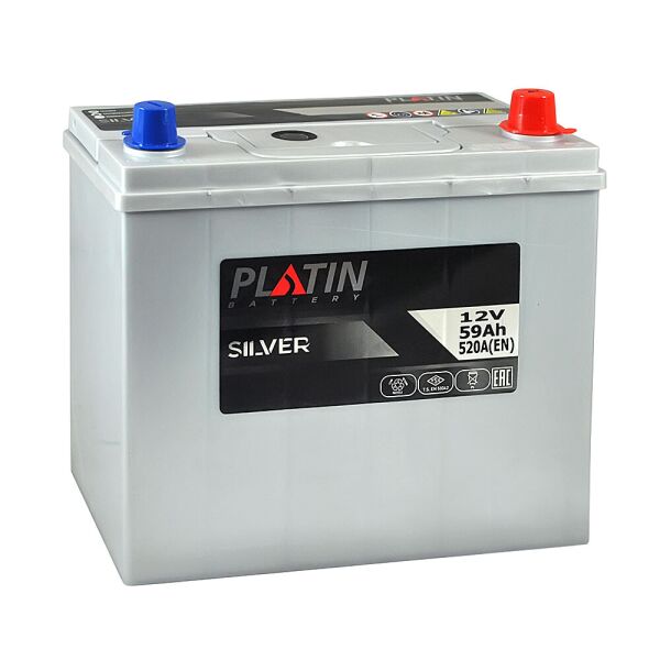 

Автомобильный аккумулятор PLATIN Silver Asia SMF 59Ah 520A R+