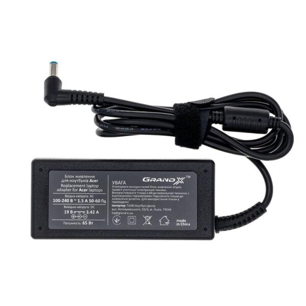 

Блок питания для ноутбука Grand-X 19V 3.42A 65W 5.5х1.7мм + каб.пит. (ACACL65W)