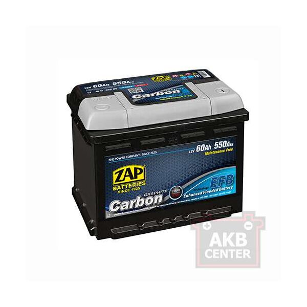 

Автомобильный аккумулятор ZAP Carbon EFB (560 08) 60Аh 550А R+