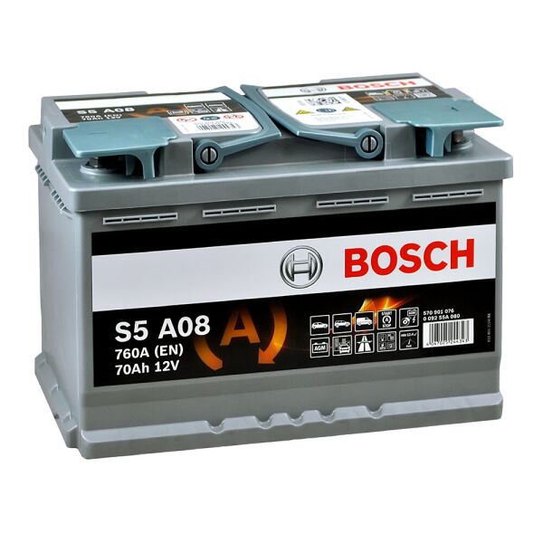 

Автомобильный аккумулятор BOSCH AGM (S5A 080) 70Ah 760A R+