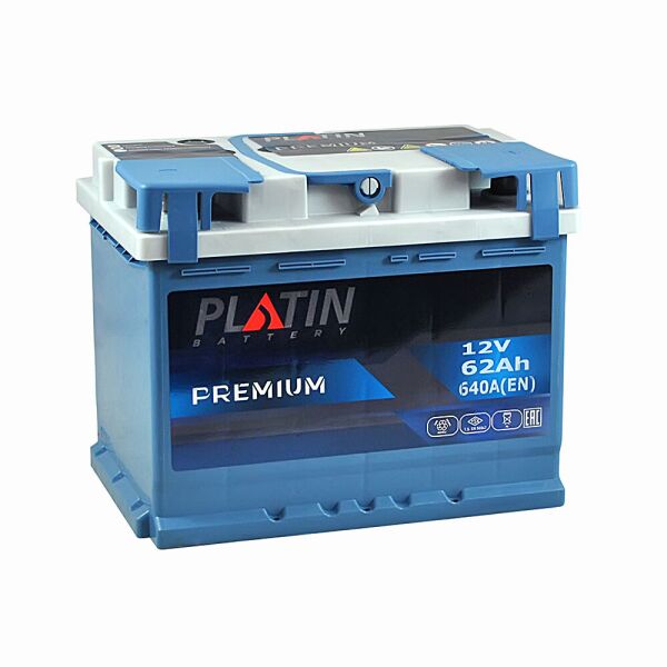 

Автомобильный аккумулятор PLATIN Premium MF 62Ah 640A R+
