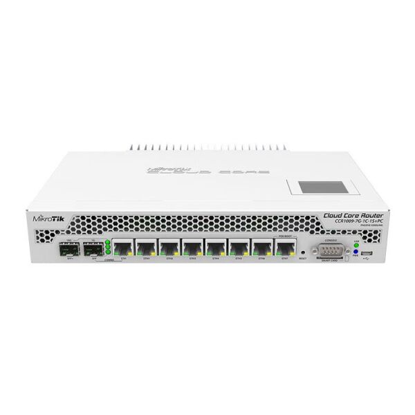 

Маршрутизатор MikroTik CCR1009-7G-1C-1S+PC (8x1G, 1xSFP/1G, 1xSFP+, microUSB port, 1GHzx9 core, Passive cooling)