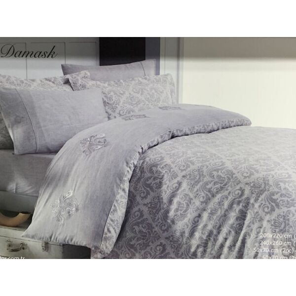 

Постельное белье Maison D'or сатин делюкс New Damask Grey евро Цвета: серый