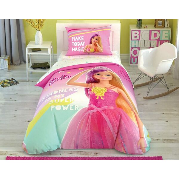 

Постельное белье Tac ранфорс (100%хлопок) Barbie Kindness Glow ФЛЮОРИСЦЕНТНЫЙ РИСУНОК Цвета: розовый