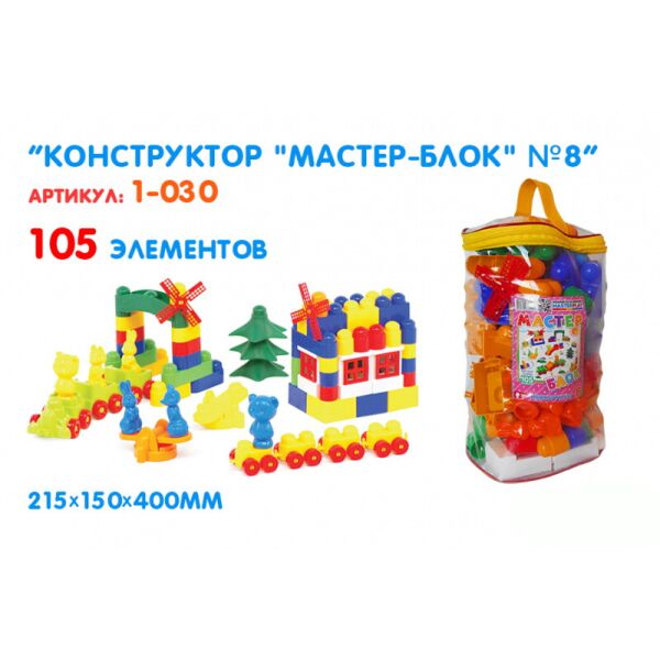 

Конструктор «Мастер Блок» №8, 108 деталей(1-030)