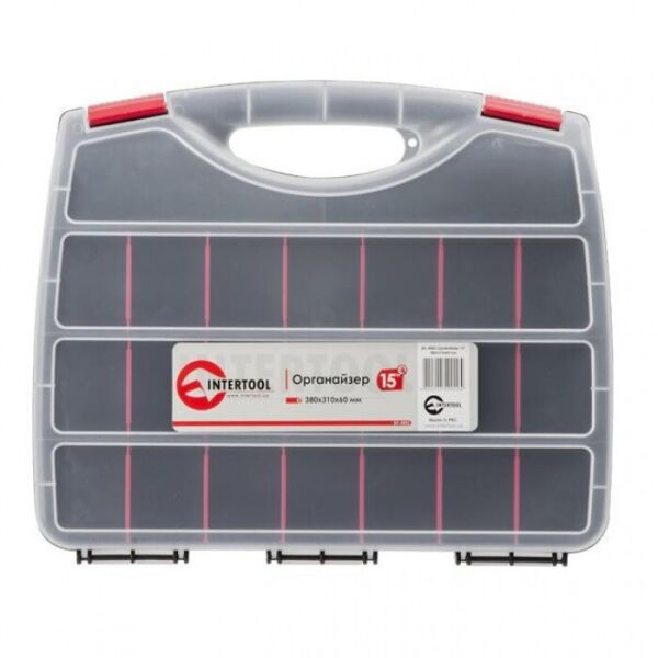 

Органайзер пластиковый, 15" 380x310x60 мм INTERTOOL BX-4002