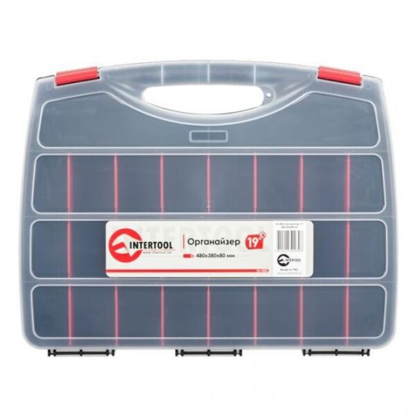 

Органайзер пластиковый, 19" 480x380x80 мм INTERTOOL BX-4003