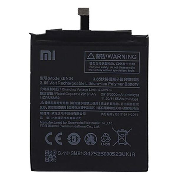 

АКБ для Xiaomi Redmi 5A (BN34) 3000mAh (A13721)