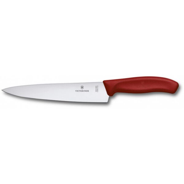 

Кухонный нож Victorinox SwissClassic Carving 19см с крас. ручкой (блистер)