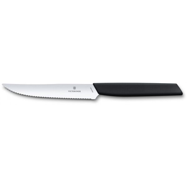 

Кухонный нож Victorinox Swiss Modern Steak&Pizza 12см волн. с черн. ручкой