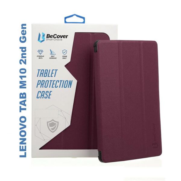 

Чехол-книжка BeCover Smart для Lenovo Tab M10 HD 2nd Gen TB-X306 Red Wine (705974)