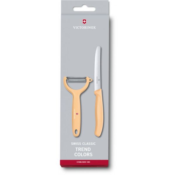 

Набор кухонный Victorinox SwissClassic Paring Set 2шт с св.оранж. ручкой (нож, овощечистка Tomato and Kiwi) (G