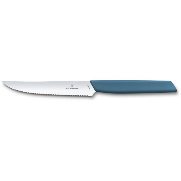 

Кухонный нож Victorinox Swiss Modern Steak&Pizza 12см волн. с син. ручкой