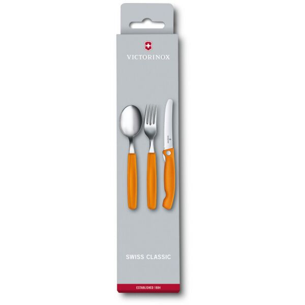 

Набор кухонный Victorinox SwissClassic Table Set 3шт с оранж. ручкой (складной нож, вилка, ложка)