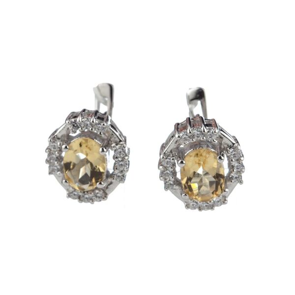

Серьги из серебра с куб. циркониями и цитринами (1650842)